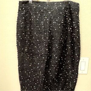 Elegant Black Sequin Skirt